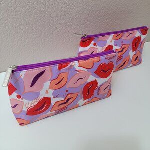 Clinique Lip Print Cosmetic Bag Set (2) | Purple Zipper